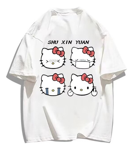 Camiseta De Manga Corta De Algodón Puro Creative Hello Kitty