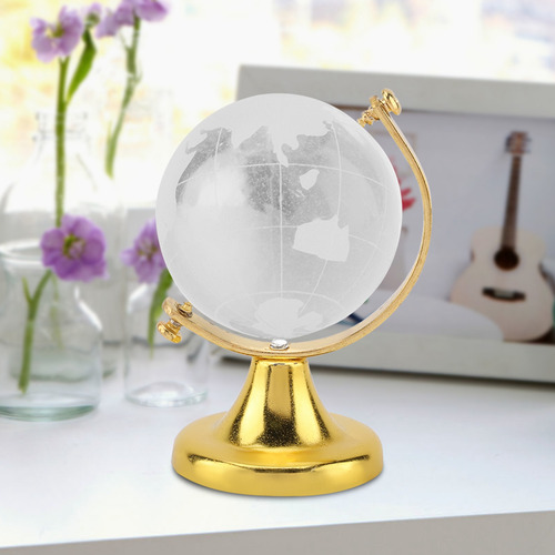 Regalo Decoración Esfera Globo Terráqueo De Cristal (dorado)