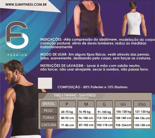 Slim Alta Compressão Postura Cinta Modeladora Masculina Fit