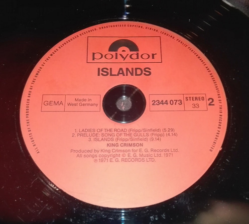 Imagen 5 de 8 de King Crimson - Islands - Lp Vinilo Edicion Alemana