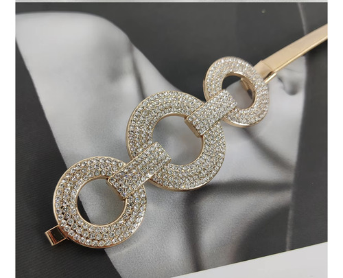 1 Cinto Mujer Dorado Elástico Con Diamantes Imitación