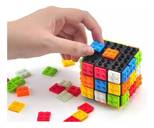 Cubos Rubik 3x3 Uso Profesional Bloques Legó Desarmable Cubo