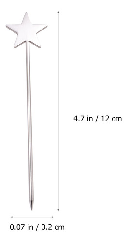 10 Palillos De Cóctel De Acero Inoxidable 304 Resistentes A