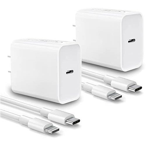 Cargador Rápido De iPhone, 2-pack 20w Cargador De 25tfc