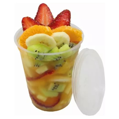 Pote Plastico Descartable 500g +tapa Ensalada De Fruta X100u