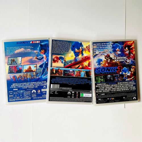Dvd Sonic O Filme 2020 Sonic 2 2022 Sonic 3 2024 Dub E Leg