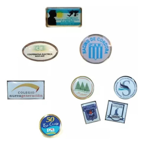 Prendedor Pin Metalico Impreso Dome Full Color X 1000 Dorado Personalizado