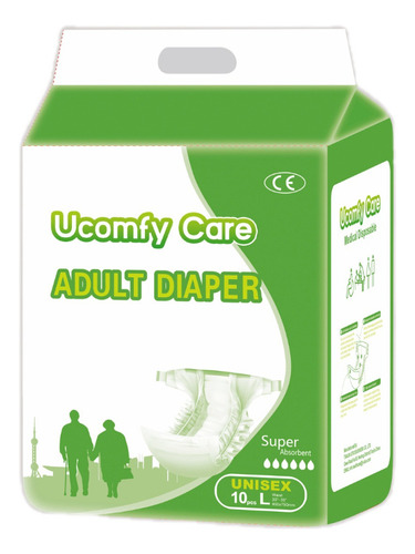 Pañales Para Adultos Ucomfy Care Incontinencia Fuerte L 10u Talle Large