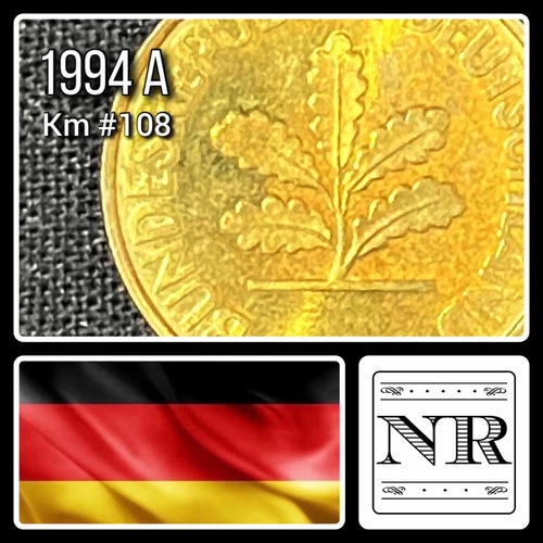 Alemania - 10 Pfennig - Año 1994 A - Km #108 - Brote Roble