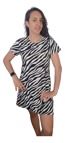 Vestido Con Bolsillos Zebra