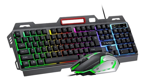 Teclado + Mouse Gamer Tf600 Con Luz Calidad C Color del teclado Negro