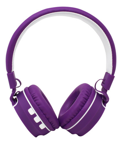 Audifonos Mega Bass Radio Fm Micro Sd Manos Libres Morado Color Violeta