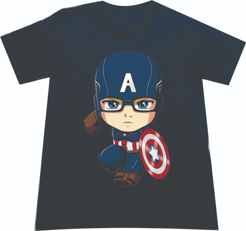 Camisetas Capitan America Marvel Niños Adultos Mod Ii