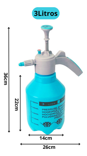 Pulverizador Manual Alta Pressão Lavagem Capacidade 3 Litros