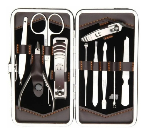 Set De 11 Piezas Corta Uña Manicure Pedicur Unisex Estuche