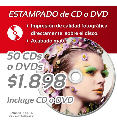 Impresion Dvd X 50 - Estampado Directo - Dvd O Cd Incluido