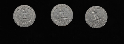 Ltc748. Lote De 3 Monedas 25 Centavos (quarters) 1965-1973. (Usado)
