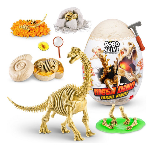 Mega Huevo Robo Alive Con Fosil De Dinosaurio De Zuru