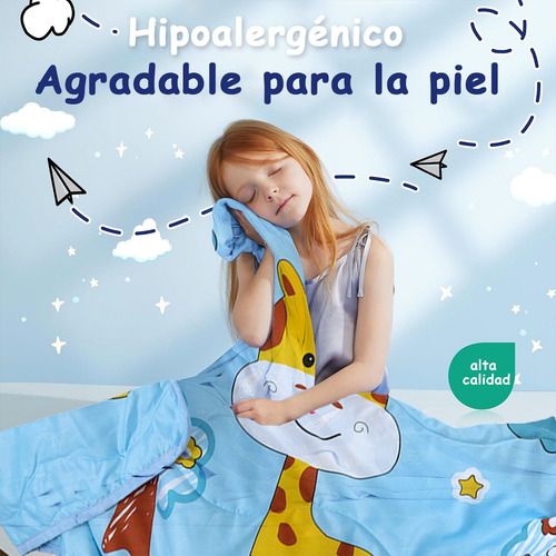 Manta Infantil De Dibujos Animados Colcha Infantil Verano Animal Print Jirafa Con Arbol