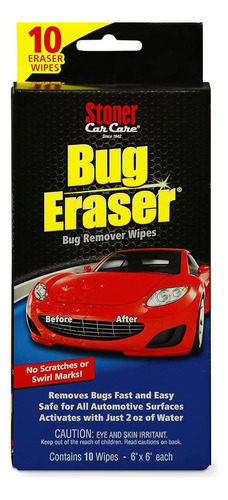 Stoner Car Care 95401 Bug Eraser Toallitas De Limpieza De Co