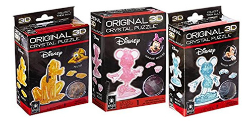 Mickey Mouse, Minnie Mouse Y Pluto  original 3d Crystal  