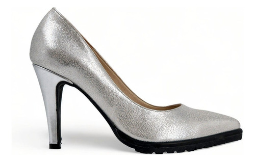 Zapatos Estiletos De Mujer Antonella 22-75 Cuero Plata