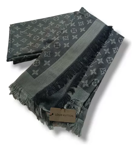 Cachecol Louis Vuitton Monogram Black/Grey - Felix Imports