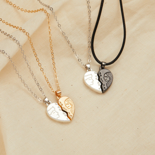 Imagen 4 de 9 de Collar Pareja Corazón Magnético Regalo Novios San Valentín