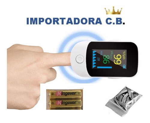 Imagen 2 de 5 de Oxímetro Profesional, Con Estuche Protector Colgante Pilas