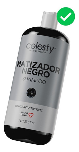Shampoo Matizador Negro Black Canas Cabello Rubio 1l