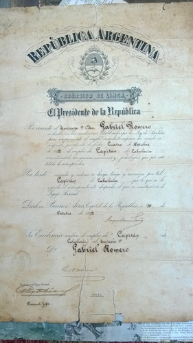 Diploma Documento Ejerctio D Linea Asenso Fi Roque Sanz Peña (Usado)