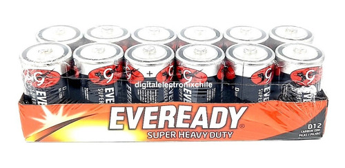 Eveready Super Heavy Duty 1.5v D Grandes 12 Unidades