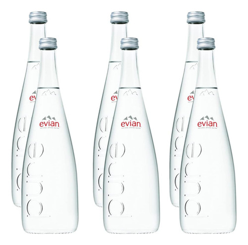 Agua De Manantial. Botella De Vidrio De 750 Ml, Paquete De 6