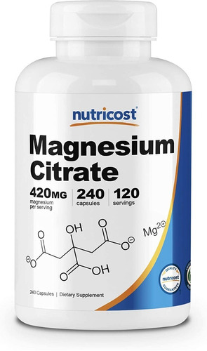 Nutricost Citrato De Magnesio 420mg, 240 Píldoras