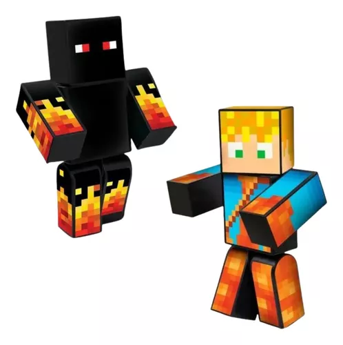 Kit 3 Bonecos Minecraft Problems Athos e Lopers 25 Cm - Algazarra