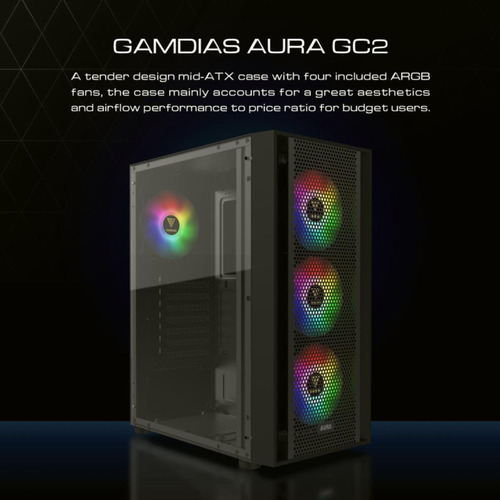 Zeus Gamdias Atx Mid Tower Carcasa Para Computadora Con