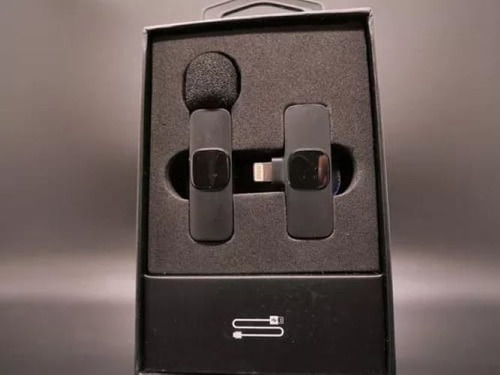 Micrófono De Solapa Inalámbrico Tipo C Smartphone K9 Negro