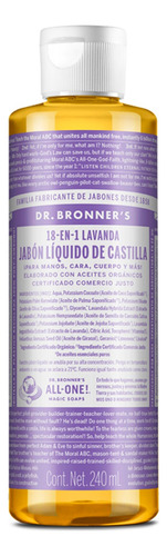 Jabón Liquido De Castilla Dr Bronner's Aroma Lavanda 240 Ml