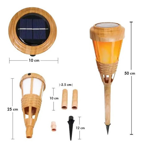 Lámpara Solar 40 Led Antorcha 3 Modos Luz Exterior Ip65 Deco