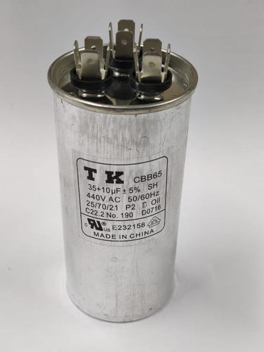 Capacitor Duplo 30+10uf 440v Em Alumínio Marca Tk