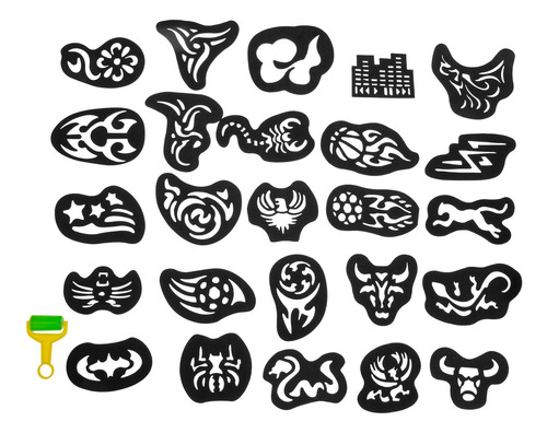 Plantillas De Tatuaje Para Cortes De Pelo, 25 Hojas, Varias