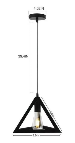 Lamparas Colgante Triangulo Hierro Industrial E27
