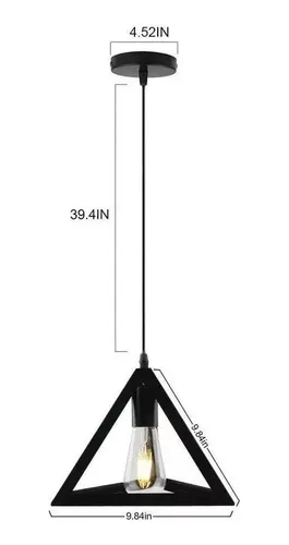 Lamparas Colgante Triangulo Hierro Industrial E27