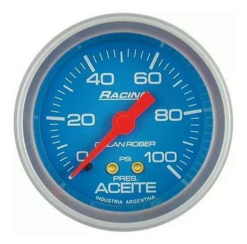 Reloj Manómetro Aceite Orlan Rober Racing 52mm Celeste