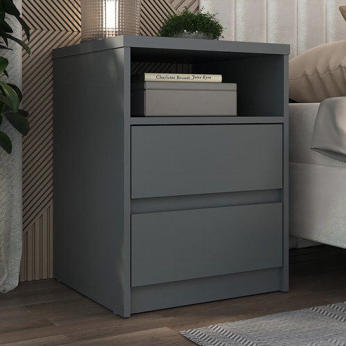 Mesa De Cabeceira 2 Gavetas 1 Nicho 100% Mdf Gales Gb