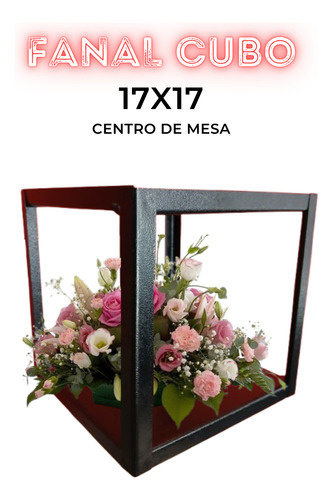 Centro De Mesa Fanal Cubo De Hierro Porta Velas /decoracion