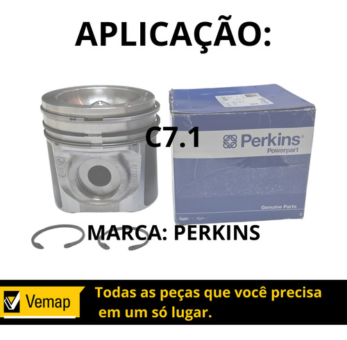 T417956 Pistão Com Anéis Perkins