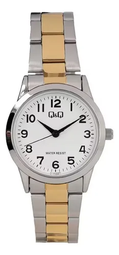 Reloj De Mujer Q&q Elegante Plateado Con Dorado C11a-005py Plateado Con Dorado Plateado Blanco