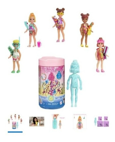 Barbie Chelsea Color Reveal 6 Sorpresas Sun Serie Original