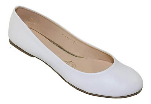 Flats Balerinas Mujer Dama Novia Blanco Polipiel Descanso 4/